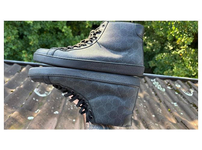 Gucci Sneaker alte in pelle da uomo Nero - vista 9