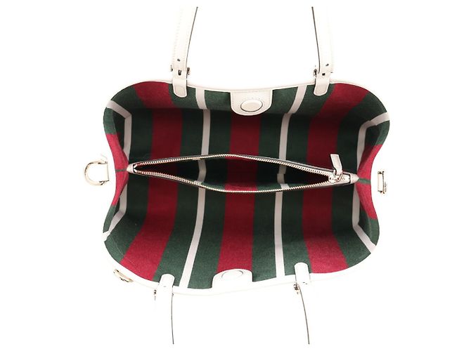 Borsa Tote Gucci in pelle Medium Bianco Beige - vista 4