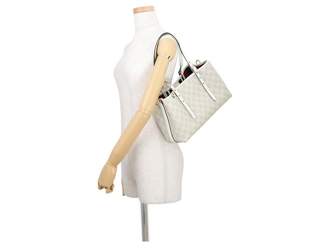 Borsa Tote Gucci in pelle Medium Bianco Beige - vista 5