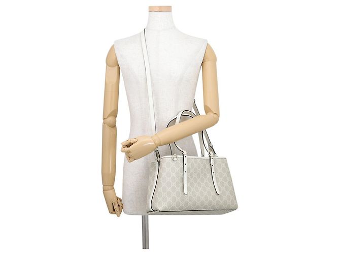 Borsa Tote Gucci in pelle Medium Bianco Beige - vista 6