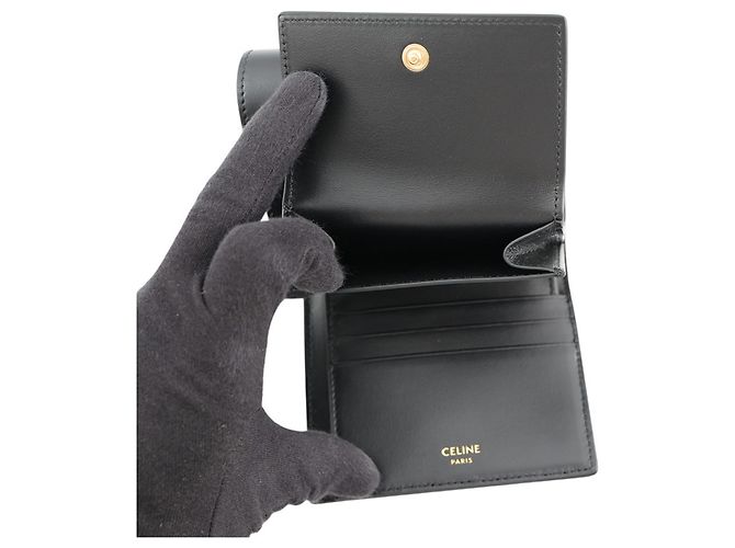 16 Céline Celine Tri-fold Wallet Black - view 6