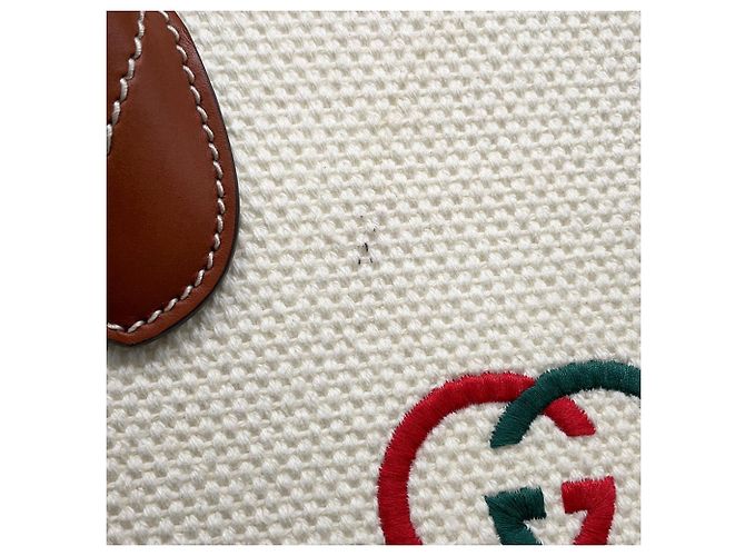 Borsa Tote Gucci in tela Interlocking G Bianco Multicolore - vista 11