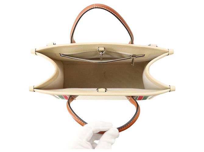 Borsa Tote Gucci in tela Interlocking G Bianco Multicolore - vista 6