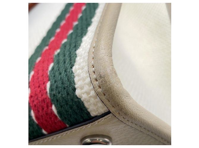 Borsa Tote Gucci in tela Interlocking G Bianco Multicolore - vista 9