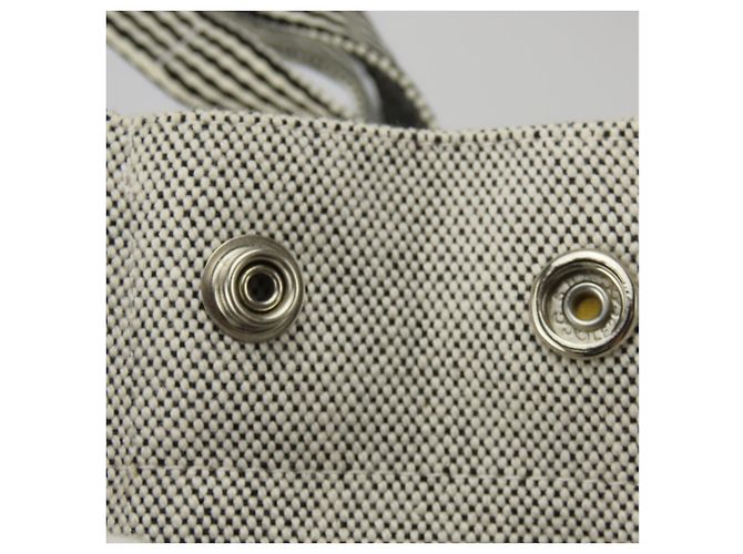 Hermès Borsa Tote Hermes Gray Cotton Canvas New Fourre-Tout MM Marrone - vista 13