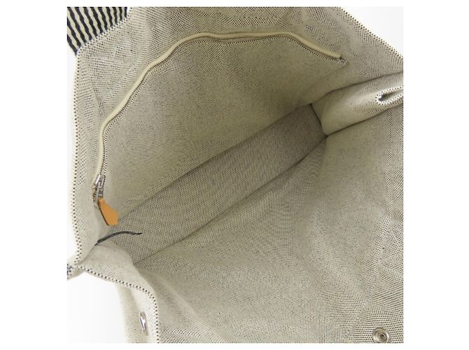 Hermès Borsa Tote Hermes Gray Cotton Canvas New Fourre-Tout MM Marrone - vista 15