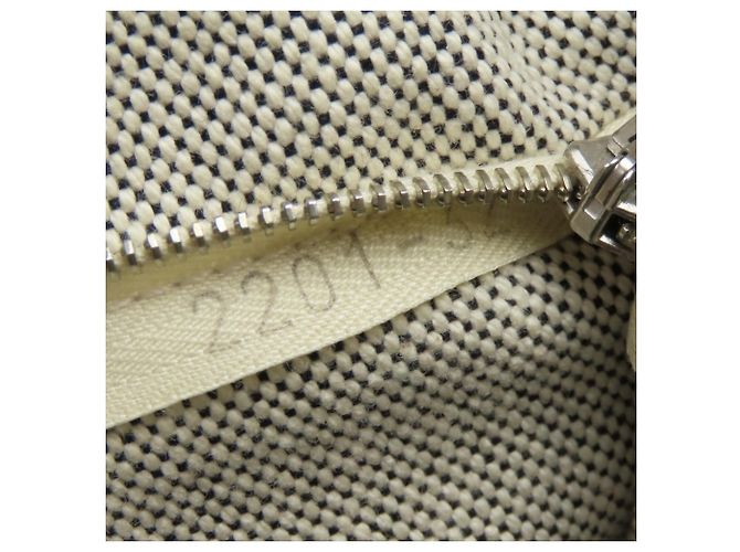 Hermès Borsa Tote Hermes Gray Cotton Canvas New Fourre-Tout MM Marrone - vista 17