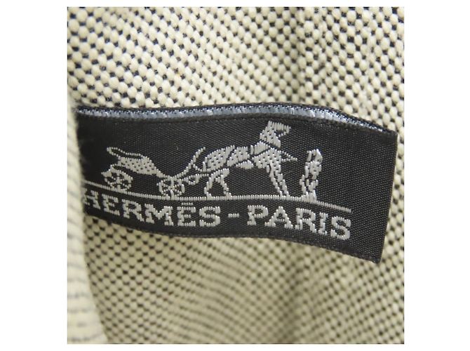 Hermès Borsa Tote Hermes Gray Cotton Canvas New Fourre-Tout MM Marrone - vista 19