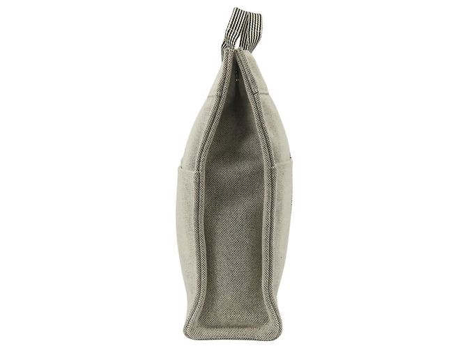 Hermès Borsa Tote Hermes Gray Cotton Canvas New Fourre-Tout MM Marrone - vista 3
