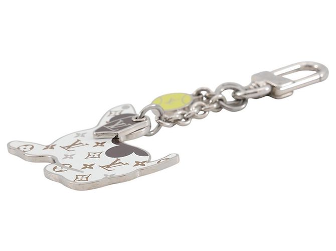 Louis Vuitton Monogram Bijou Sac Dog Keychain Marrone Bianco - vista 2
