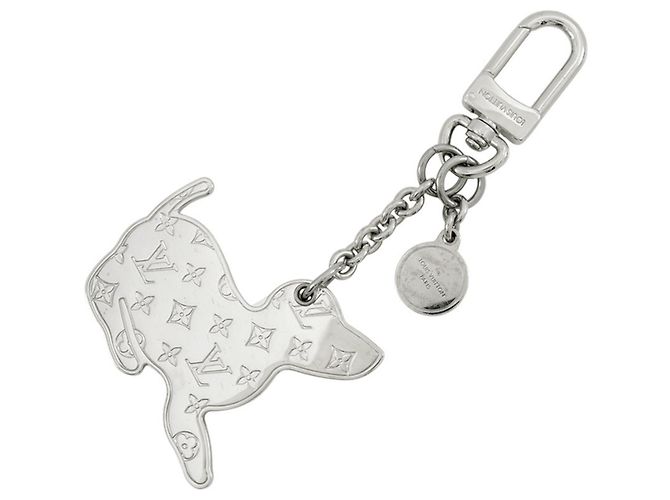 Louis Vuitton Monogram Bijou Sac Dog Keychain Marrone Bianco - vista 3