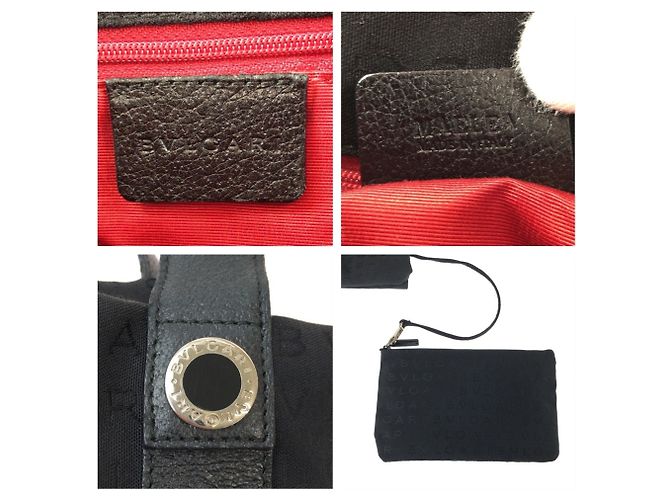 Bulgari Borsa Tote Bvlgari Logomania in pelle e tela nera Nero - vista 4