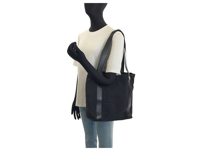 Bulgari Borsa Tote Bvlgari Logomania in pelle e tela nera Nero - vista 6