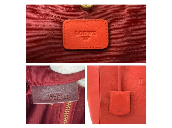 Borsa Tote Loewe Heritage in pelle arancione da donna - vista 3