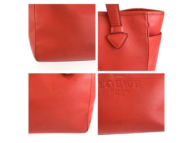 Borsa Tote Loewe Heritage in pelle arancione da donna - vista 5
