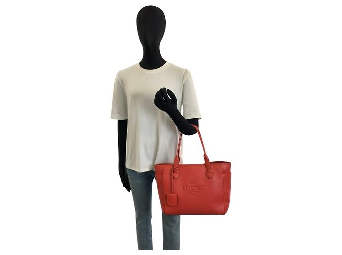 Borsa Tote Loewe Heritage in pelle arancione da donna - vista 6
