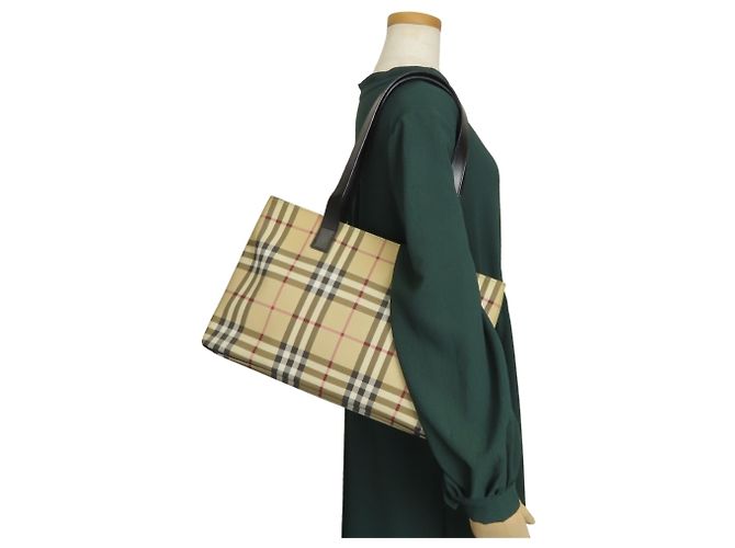 Burberry Nova Check Tote Bag Schwarz Beige - Ansicht 22