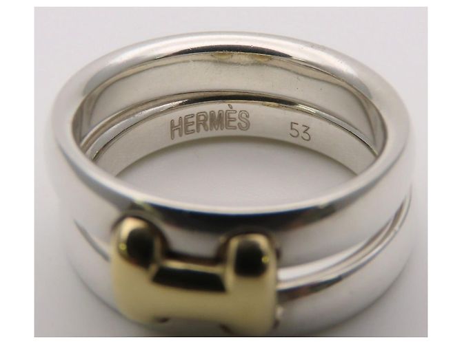 Hermès Hermes Olympe Bandring Silber Golden - vista 11
