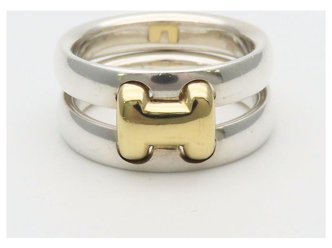 Hermès Hermes Olympe Bandring Silber Golden - vista 3