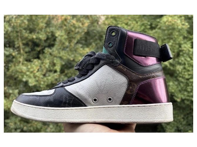 Sneaker alte Louis Vuitton da donna Marrone Nero Bianco Metallico - vista 10