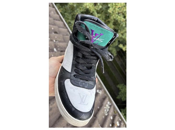 Sneaker alte Louis Vuitton da donna Marrone Nero Bianco Metallico - vista 8