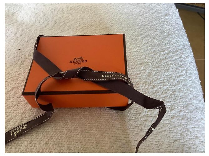 Portachiavi Hermès in pelle marrone - vista 4