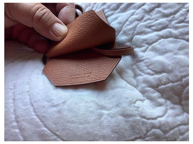 Portachiavi Hermès in pelle marrone - vista 8
