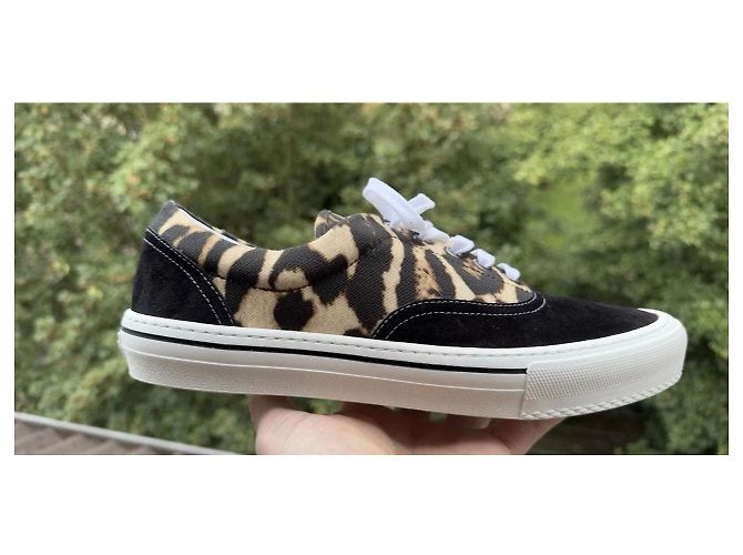 Sneaker Burberry con stampa leopardata e camoscio Nero Stampa leopardo - vista 13