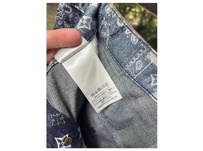 Pantaloncini in denim Louis Vuitton Monogram Bandana Bianco Blu - vista 12