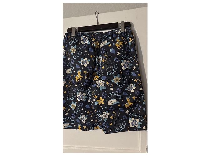 Pantaloncini Gucci con stampa floreale e note musicali Multicolore Blu scuro - vista 7