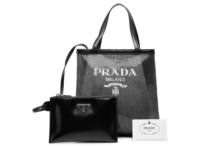 Prada Logo Tote Bag Schwarz - Ansicht 6