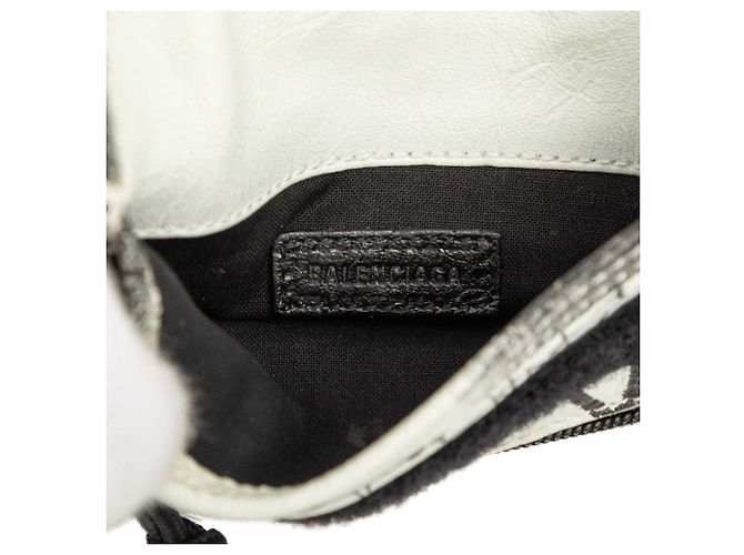 Borsa a tracolla Balenciaga Graffiti Explorer Nero Bianco - vista 5