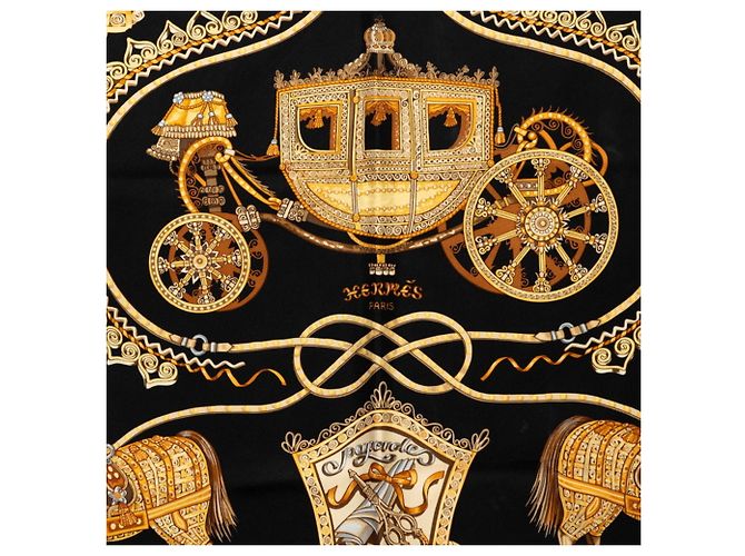 Hermès Hermes Carre 90 Paperoles Schal Schwarz Mehrfarben - Ansicht 3