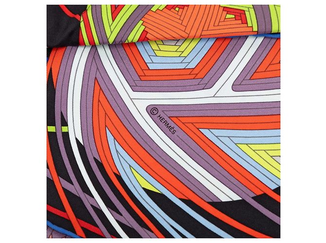 Hermès Foulard Hermes Carre 90 Lart du Temari Nero Multicolore - vista 5