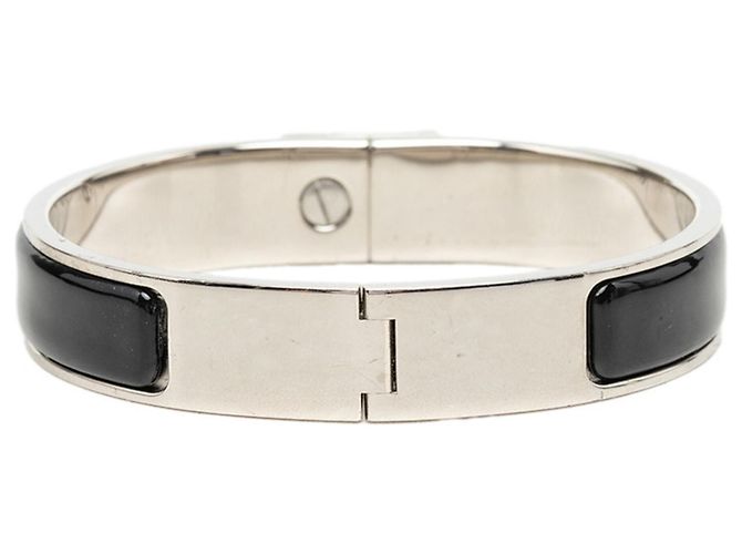 Hermès Bracciale smaltato Hermes Clic Loquet in Nero e Argento - vista 3