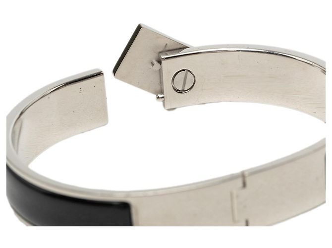 Hermès Bracciale smaltato Hermes Clic Loquet in Nero e Argento - vista 4