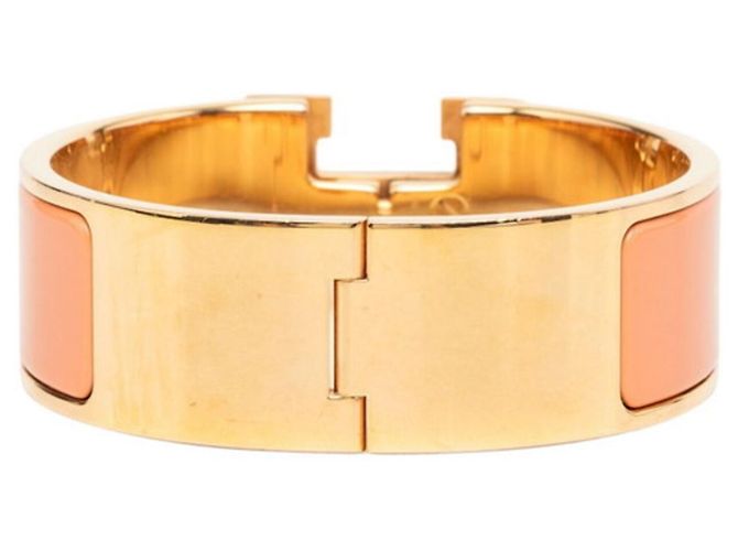 Hermès Bracciale Rigido Hermes Clic Clac PM Smaltato Rosa D'oro - vista 3