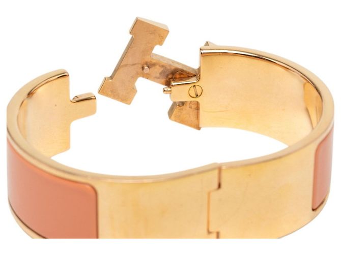 Hermès Bracciale Rigido Hermes Clic Clac PM Smaltato Rosa D'oro - vista 5