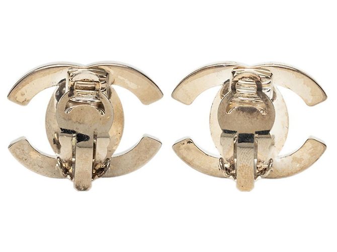 Timeless Chanel Coco Mark Vintage Clip-Ohrringe Silber - Ansicht 2