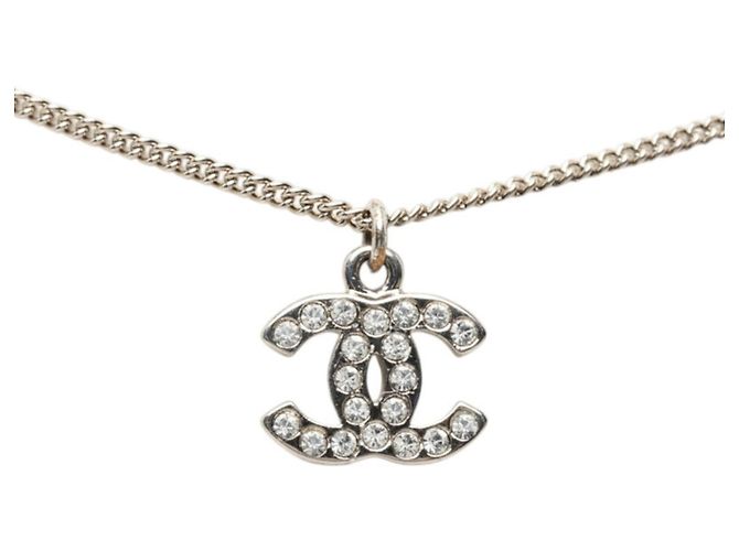Collana con pendente a catena Chanel Coco Mark Argento - vista 2