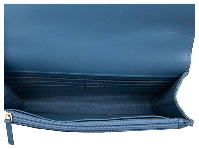 Chanel Matelassé Coco Mark Schultertasche Silber Blau - Ansicht 4