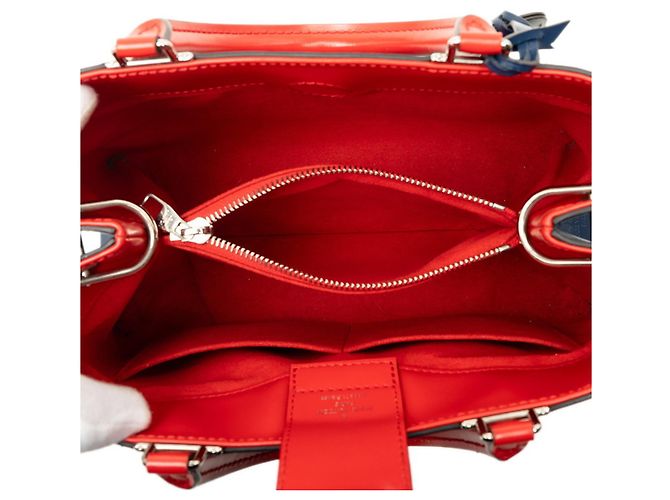 Borsa Louis Vuitton Epi Cléber PM Rosso Blu - vista 4
