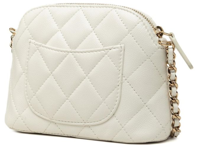 Borsa a tracolla con catena Chanel Coco Mark Matelassé Bianco - vista 2