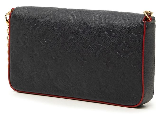 Louis Vuitton Monogram Empreinte Pochette Felicie Rosso Blu navy - vista 2