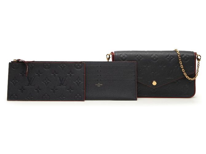 Louis Vuitton Monogram Empreinte Pochette Felicie Rosso Blu navy - vista 6