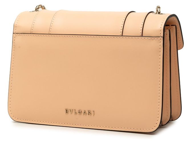 Bulgari Borsa a tracolla con catena Bvlgari Serpenti Forever Beige - vista 2