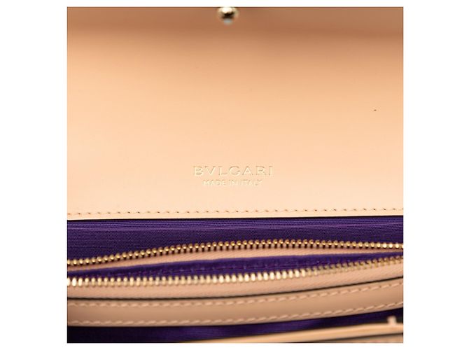 Bulgari Borsa a tracolla con catena Bvlgari Serpenti Forever Beige - vista 5