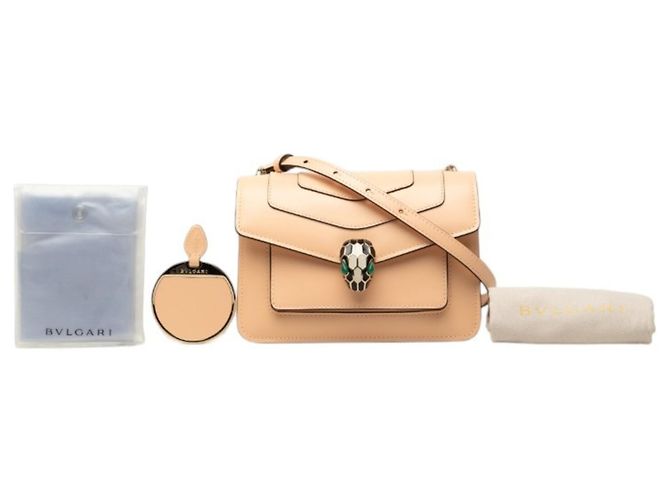 Bulgari Borsa a tracolla con catena Bvlgari Serpenti Forever Beige - vista 6