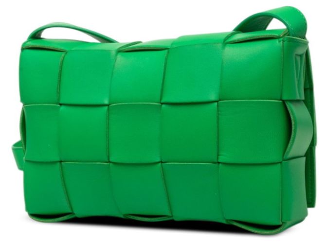 Cassette Borsa a tracolla Bottega Veneta in pelle verde - vista 2
