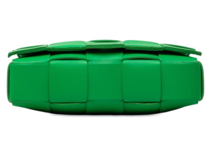 Cassette Borsa a tracolla Bottega Veneta in pelle verde - vista 3